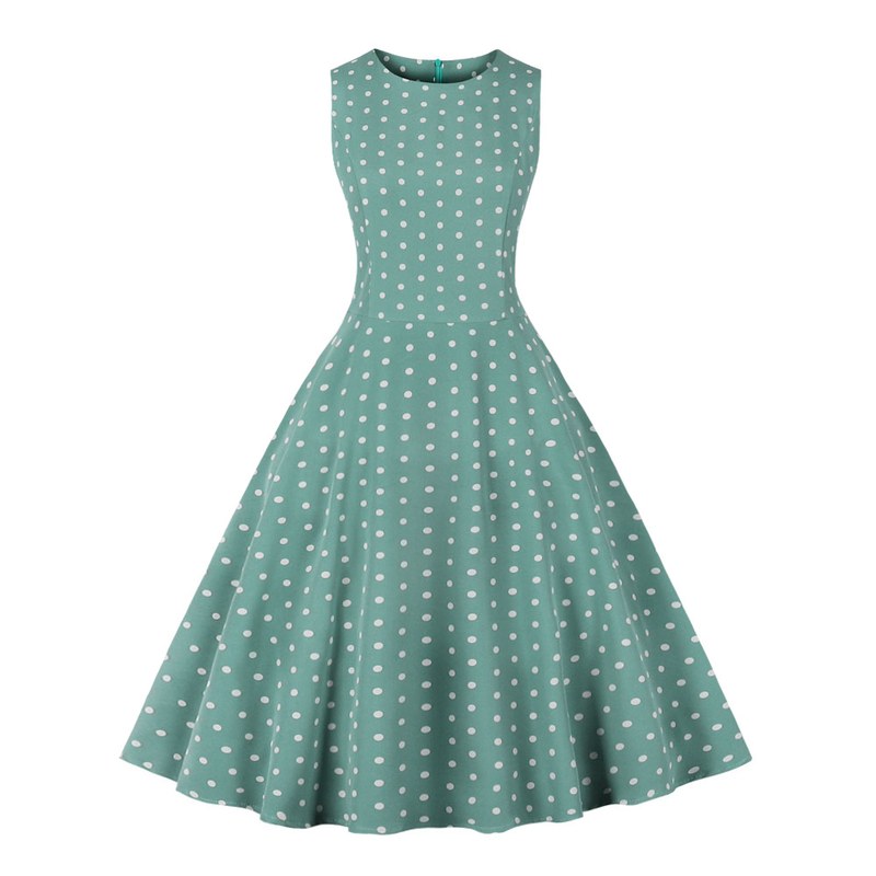 Polka dot A-line dress — inspected supplier photo