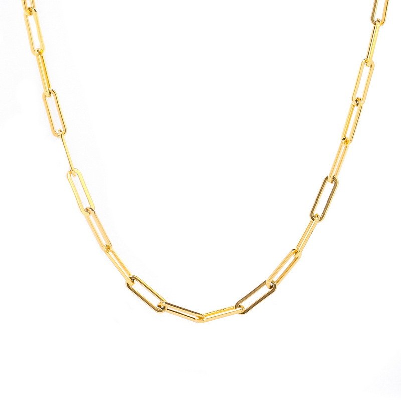 Paperclip-link chain necklace — inspected supplier photo