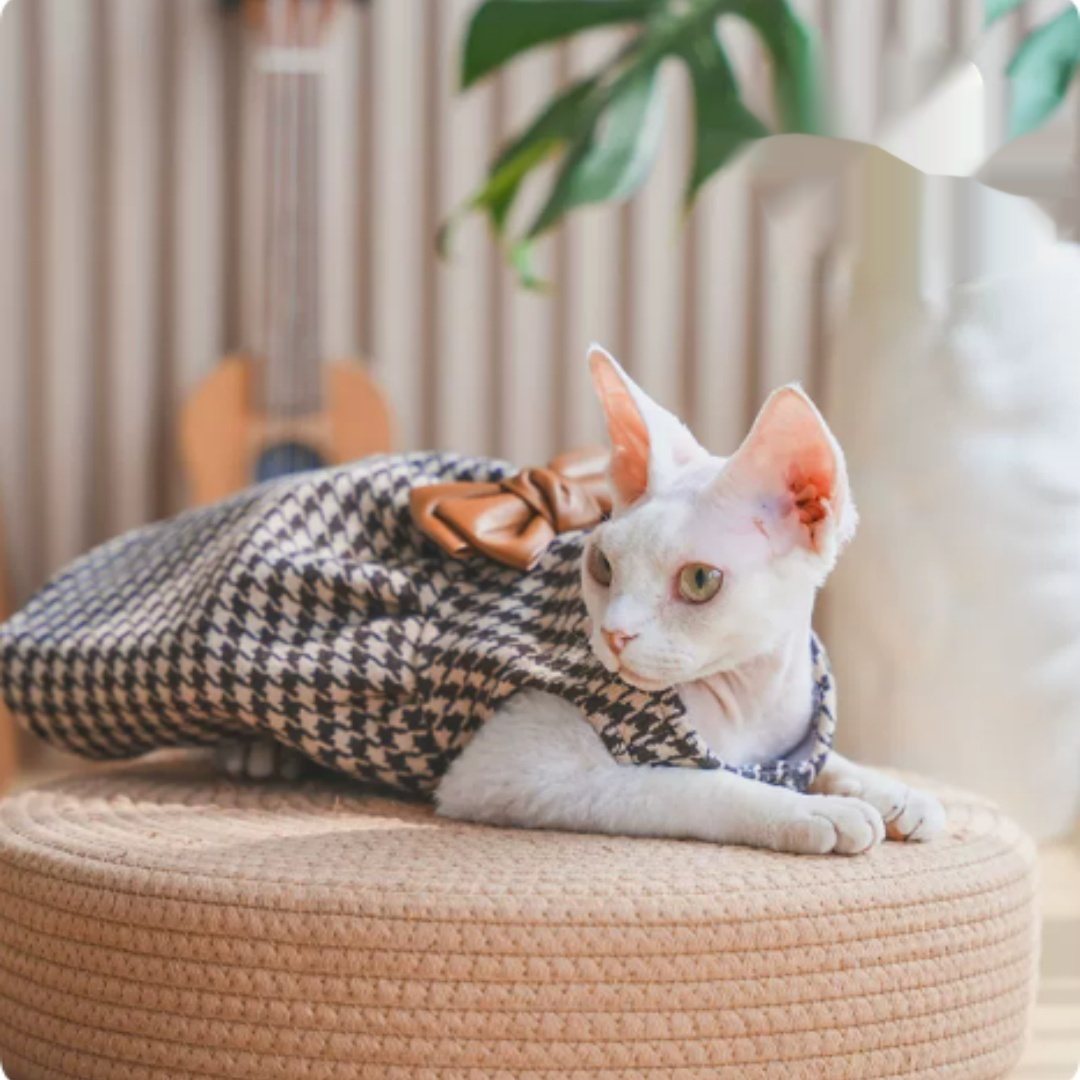 Hairless Cat Clothes Dress Outfit Devon Rex Kitten Costume Apparel